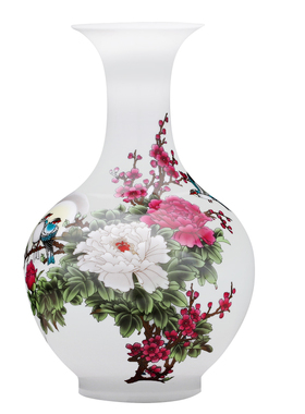 景德镇陶瓷器小花瓶摆件插花新中式家居客厅酒柜装饰品工艺博古架