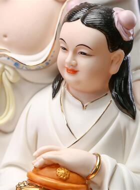 黼山堂和合二圣神像陶瓷摆件供奉卧室夫妻和睦结新婚工艺品