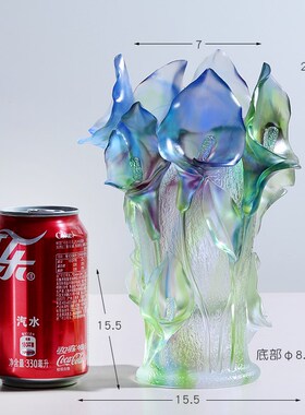 琉璃花瓶摆件现代客厅玄关插花桌面摆放轻奢装饰乔迁工艺品礼物