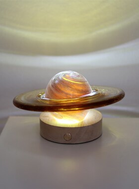 淄博琉璃水晶球土星球宇宙高级感小众高档生日礼品汽车摆件小夜灯