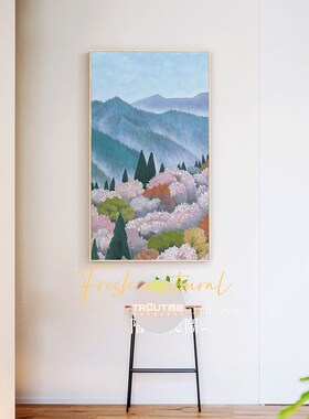 野地美树子日式玄关装饰画原木风走廊尽头过道风景治愈高级感挂画