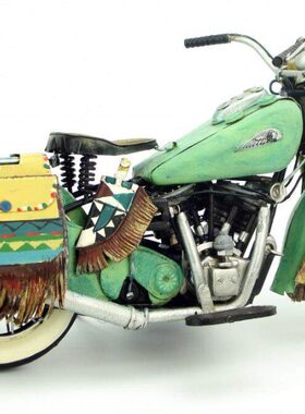 复古手工工艺品仿古铁艺1953年老式摩托车模型装饰摆件生日礼物