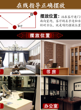 铜麒麟摆件一对纯铜饰品送子踩八卦门口客厅家居装饰品办公室书房