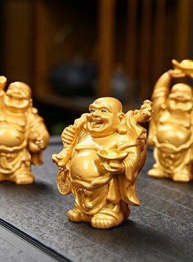 创意招财弥勒摆件家居装饰品客厅办公室茶室桌面摆设茶宠可养变色