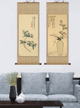 名家字画仿古画花鸟画仙鹤图花开富贵丝绸画绢画牡丹图高清微喷