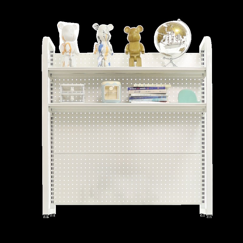 Simple bookshelf hole board desktop storage rack wrought iron table storage small shelf student dormitory desk organization rack