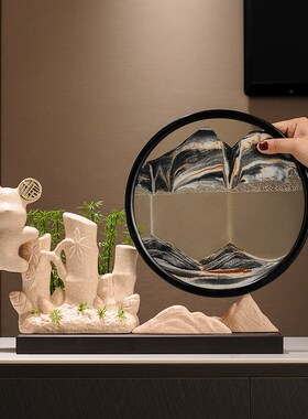 节节高升竹子摆件招财新中式客厅玄关流沙画摆设乔迁新居开业礼物
