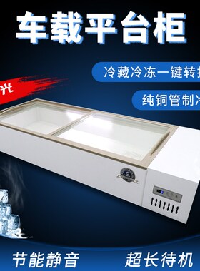 夜市摆摊台式移动冰柜冷藏冷冻展示柜台面柜三轮车便携柜