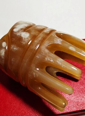 天然牛角头疗梳子头部按摩器经络牛角筒疏通刮痧美容院头皮洗头梳