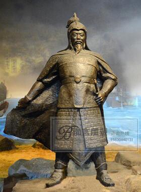 玻璃钢铸铜古代历史人物戚继光人物雕像定制将军战士雕塑景观摆件