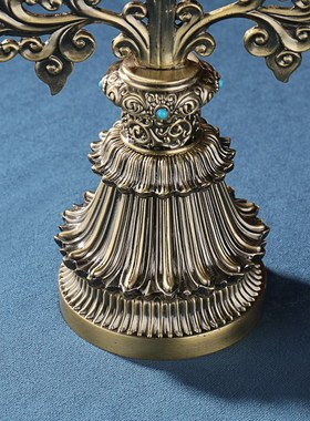 藏式吉祥八宝八瑞物八宝树家居铜制八供组合用品八吉祥工艺桌摆件