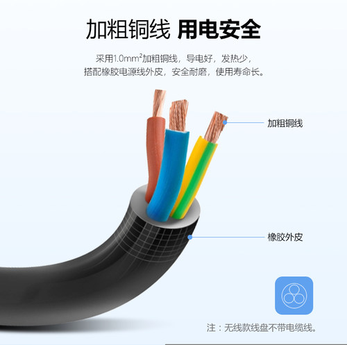 公牛卷线电线盘轮轴盘插座圈线器电源线滚线轴电缆盘接线盘线滚子 - 图2