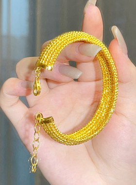 女款5G黄金手镯蹦迪珠