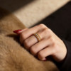Queyunlai Gold Dot Diamond Brilliant Galaxy Ring Pure Gold 999 Fashion Simple Women's Ring as a Gift for Your Girlfriend