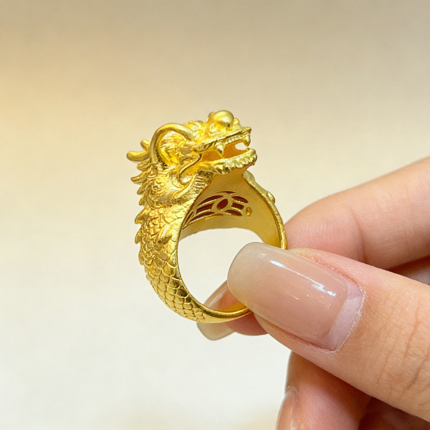 Ancient gold ring faucet 999 pure gold large finger ring