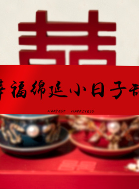 订婚领证拍照道具结婚拍照登记新娘伴娘跟拍横幅摆拍游戏堵门条幅