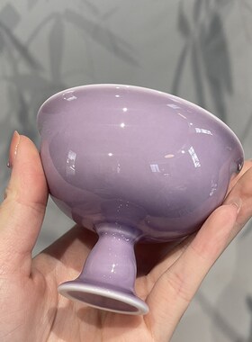 惊蛰 手绘樱花高足茶杯主人杯单杯品茗杯功夫茶具陶瓷大号茶盏碗