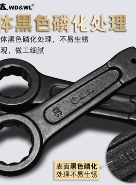 威达重型敲击梅花扳手大螺丝机械扳手挖掘机维修扳手梅花扳手工具