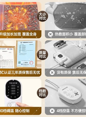艾远堂艾灸热敷毯电加热艾绒垫家用全身理疗艾草加长加宽艾灸毯子