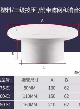 圆形ABS室内按压式可调风口新风配件出风口排风口回风过滤网降噪