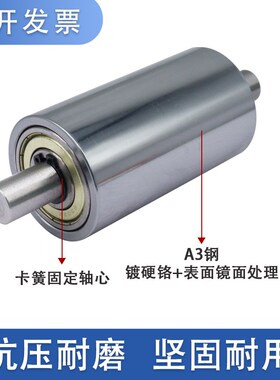双头光轴电镀轮从动组双轴承滚轮无动力滚筒传送带托辊平皮带滚轴