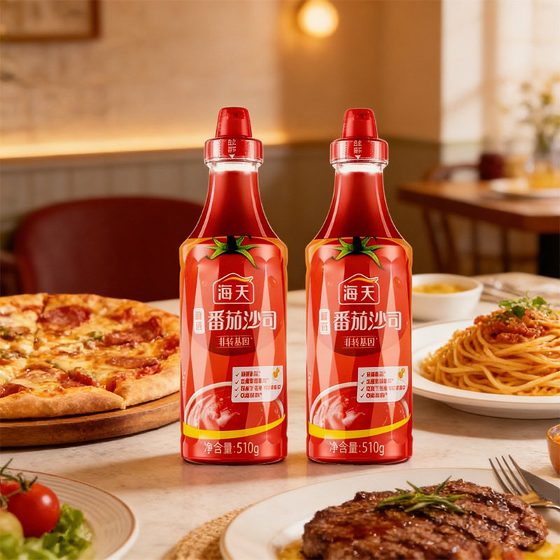 海天精选番茄沙司酱510g挤挤装家用汉堡薯条意面炸鸡挤挤装番茄酱