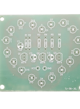 LED心形闪烁灯DIY电子套件18只红色循环心形灯焊接电路板TJ-56-30