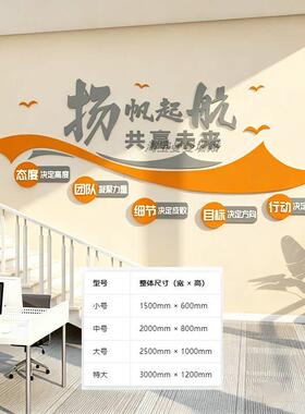 杨起航企业文化墙帆面装饰公司进门形象墙办公励T288扬帆志标布语