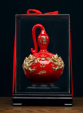 东方泥土宫廷风葫芦摆件陶瓷百福葫芦家居客厅酒柜装饰品工艺礼品