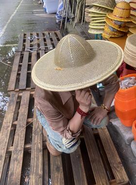 温岭竹帽遮阳帽手工竹编帽子凉帽钓鱼帽爸爸妈妈中老年帽子