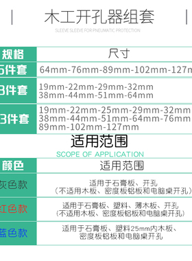 塑料筒灯钻头木工开孔器套装石膏板万用木板扩孔圆形打孔多功能头