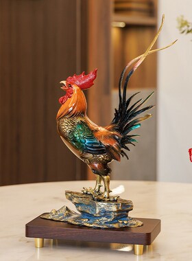 金鸡报喜红冠铜鸡大吉大利摆件办公室大公鸡公R司搬迁开业乔迁礼