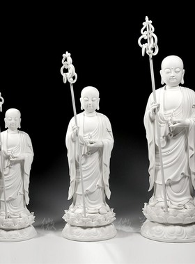 德化白瓷地藏王佛像 家用供奉陶瓷佛像新中式风格