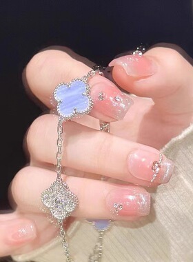 合金满钻四叶草手链女ins轻奢高级感小众精致手串个性百搭手饰品