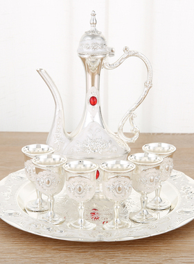 白酒杯套装创意j个性家用小号酒具高档敬酒杯结婚带托盘客厅摆件