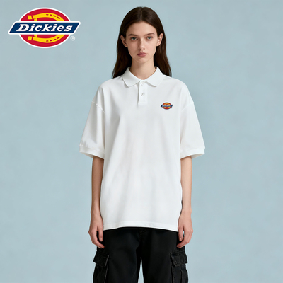 Dickies2026新款夏季翻领POLO衫男黑色刺绣logo透气凉感T恤潮牌