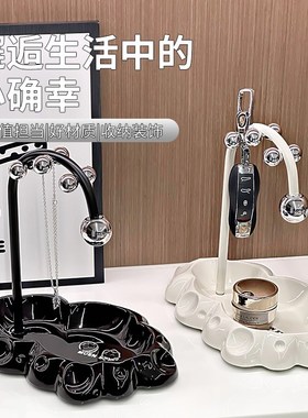 陶瓷入户钥匙收h纳玄关摆件高级感家居饰品客厅置物架乔迁新居礼