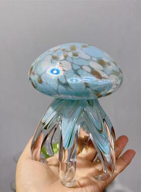 山东淄博琉璃水母特产鱼缸造景小摆件工艺品水母琉璃礼品纪念