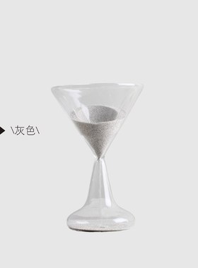 现代简约沙漏计时器一分钟u创意酒杯透明玻璃沙漏书房软装饰摆件