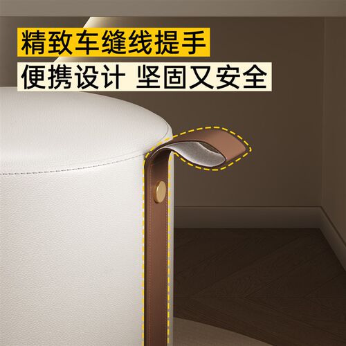 化妆凳轻奢高级感主卧室旋转化妆椅梳妆台单独凳子实木圆凳梳妆凳 - 图3