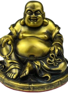 纯铜弥勒佛像家居供奉摆件米勒布袋笑佛铜像镇宅招财平安装饰