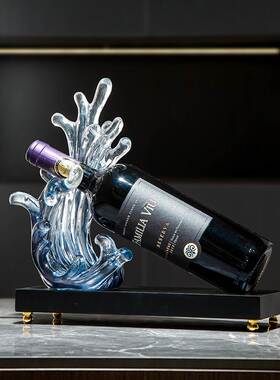 创意红酒架酒柜装饰品餐柜摆x件现代客厅轻奢高档酒瓶斜放置物架