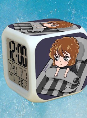 供应动漫周边产品 柯南闹钟 名侦探柯南七彩变色儿童礼品小闹钟