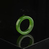 Xinhao Mining Hetian jade jasper square ring ring has mineral spots for men and women national style ring width 5 thickness 4mm