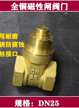阀门开关黄铜磁性锁闭阀门自来水表前暖气防盗 闸阀4分6DN15圆柱