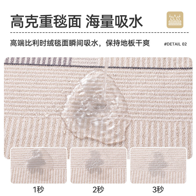Kitchen floor mats are non-slip, oil-proof, wipeable and no-clean, Nordic style water-absorbent and stain-resistant carpets, home entry light luxury foot mats
