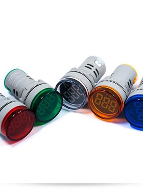 数显电压电流表数字显示表LED迷你小型双显220V方型圆形HZ温度表