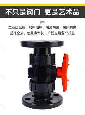 upvc法兰式球阀pvc塑料法兰开关阀门污水水处理工业级耐腐蚀酸碱