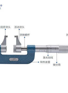青海卡爪型外径千分尺 测量内台阶0-25mm0.01高精度分厘卡测微仪