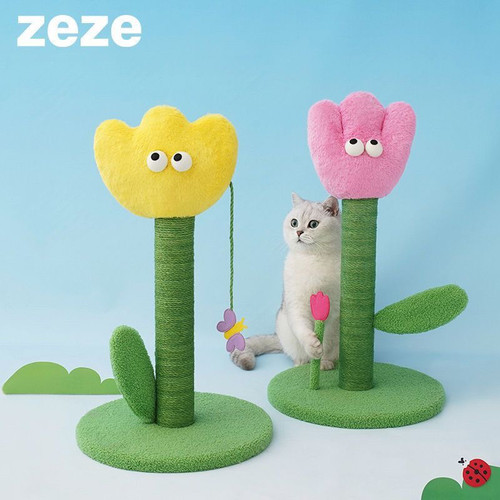 zeze郁金香猫抓柱猫抓板猫玩具猫咪用品耐磨不掉屑爪板耐抓立柱 - 图0